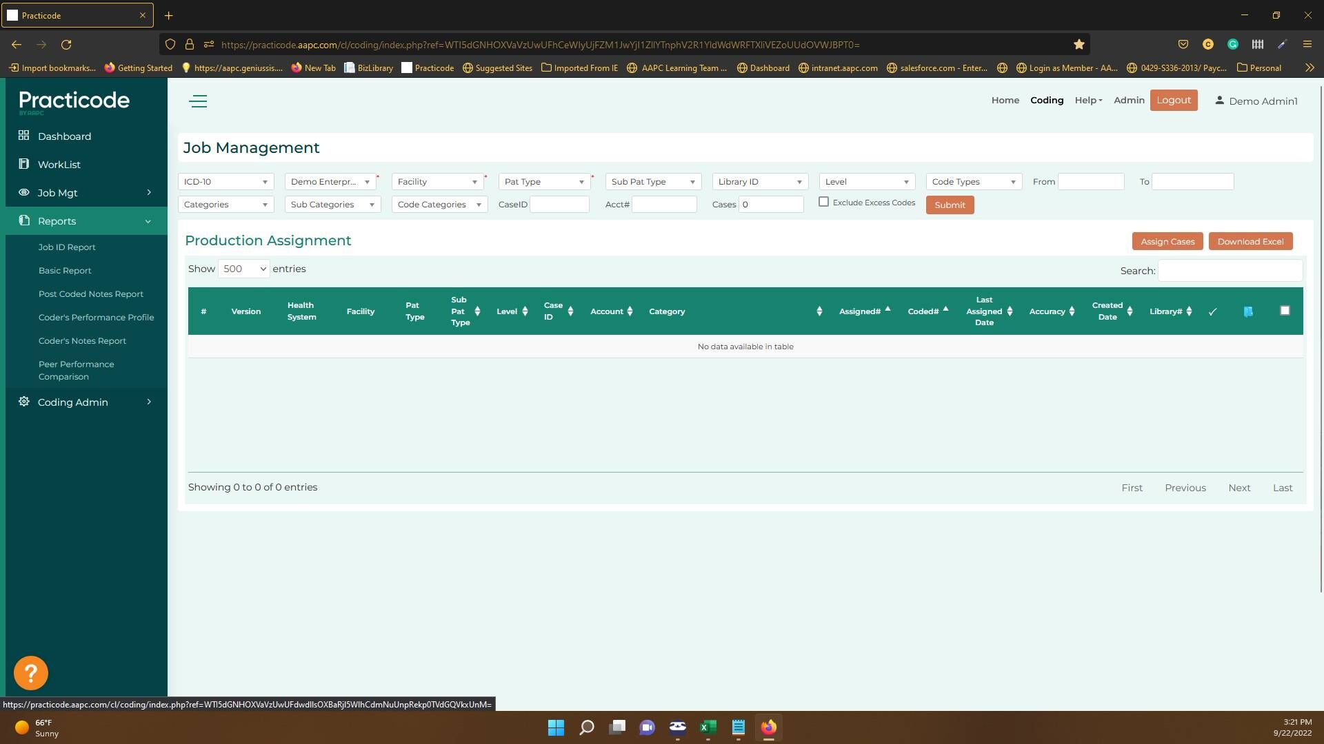 Screenshot of: Click "Job ID Report"