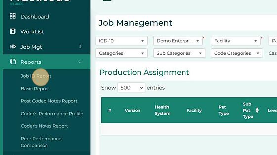 Screenshot of: Click "Job ID Report"