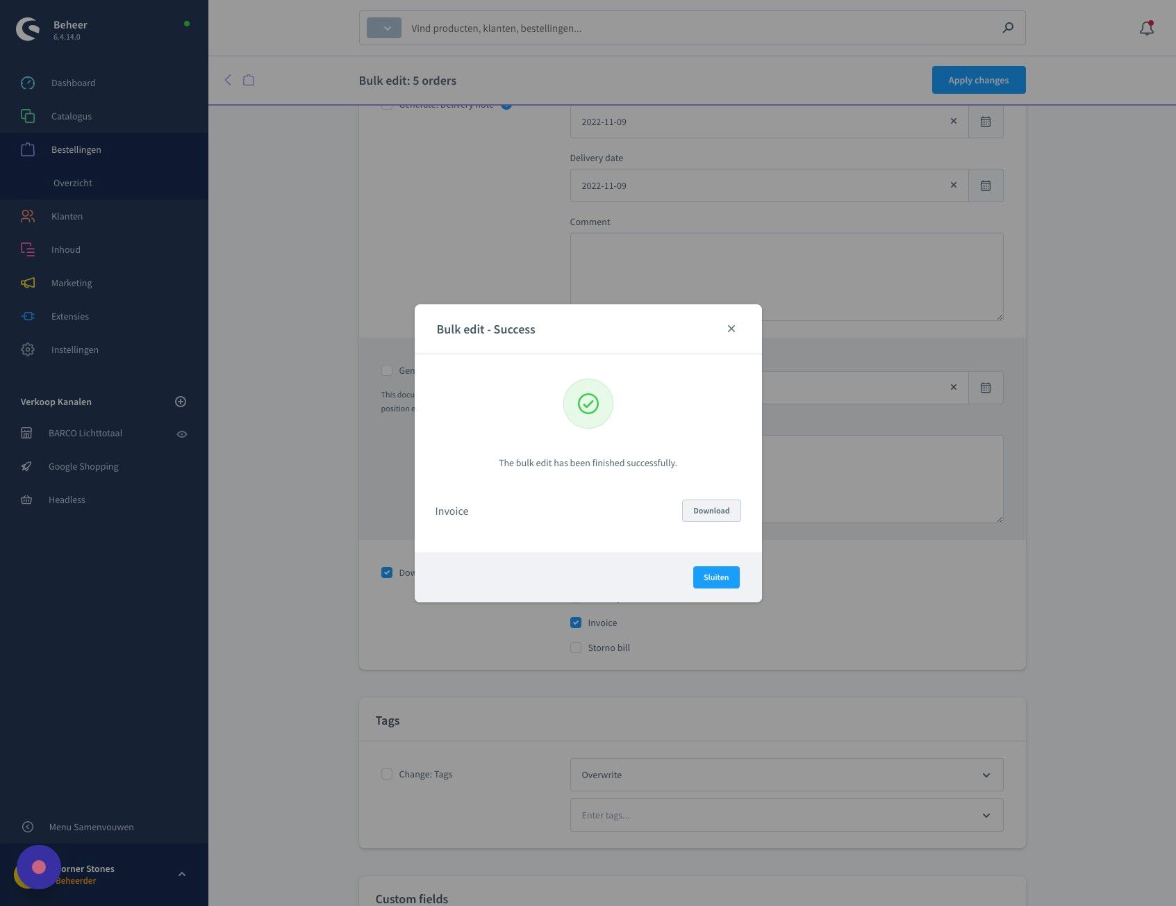 Screenshot of: Klik "Download"
