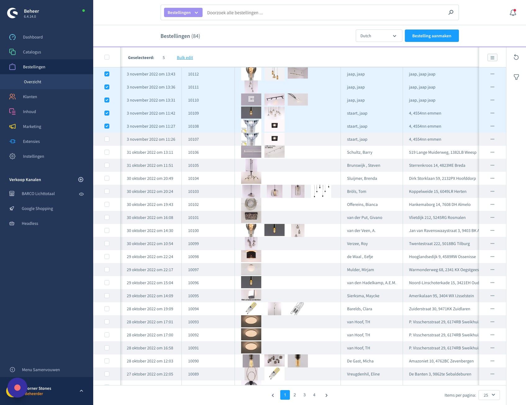 Screenshot of: Klik "Bulk edit"