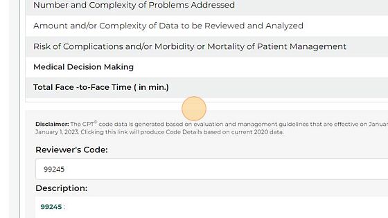Screenshot of: The Final Code Level will give you the calculated level of service based on the information you provided