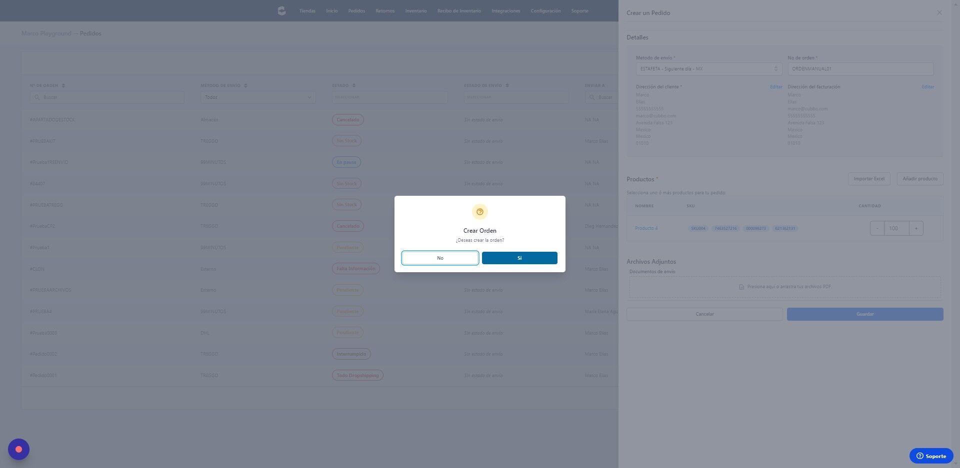 Screenshot of: Da Click en "Si"