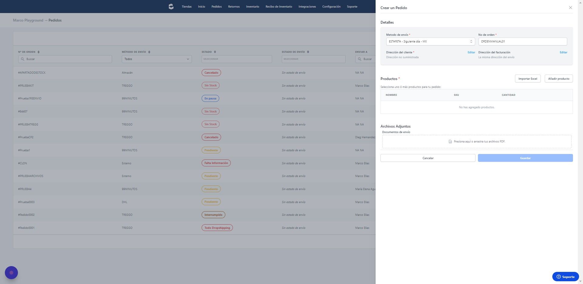 Screenshot of: Agrega la dirección de envío dando Click en "Editar"