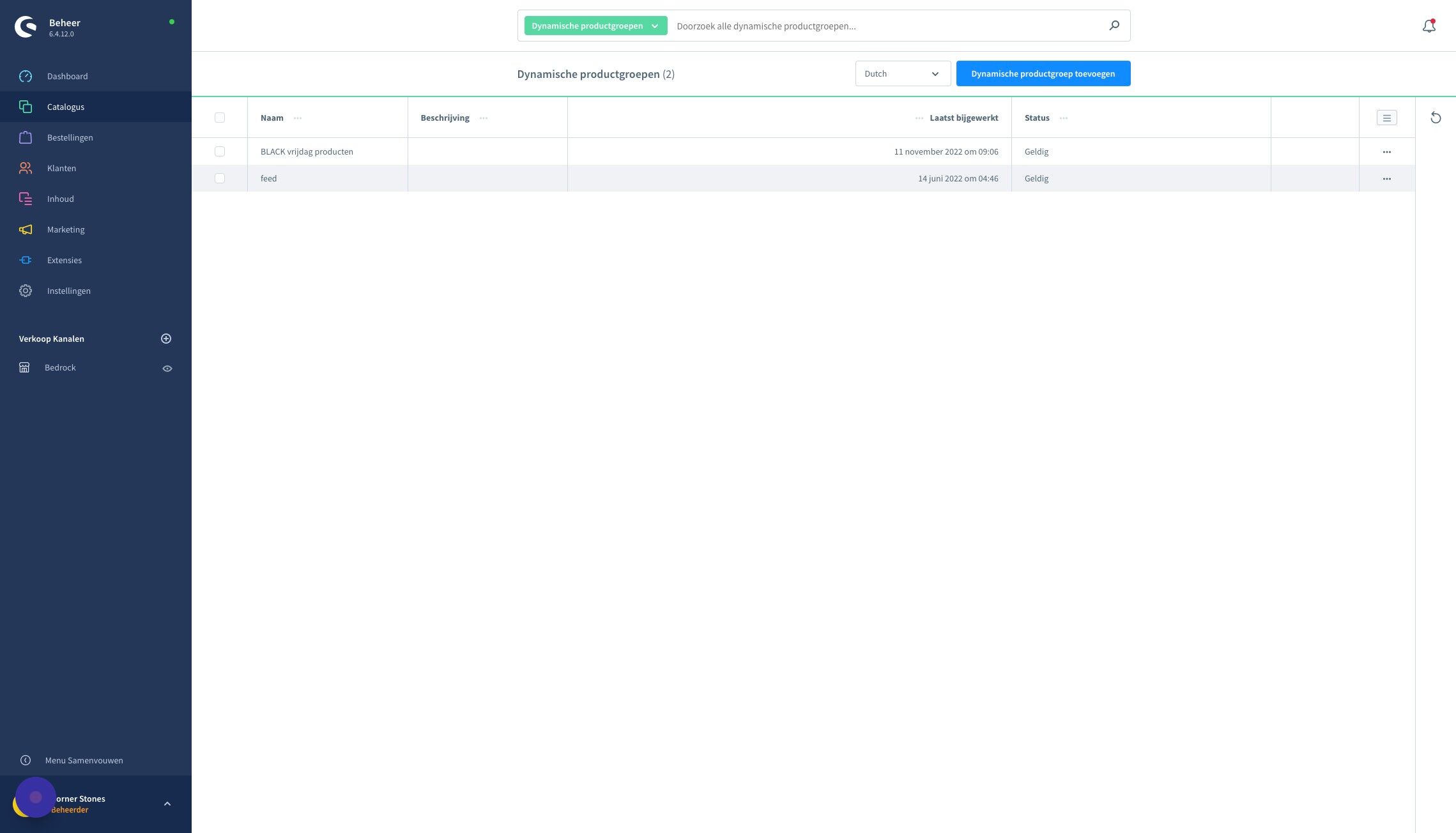 Screenshot of: Klik "Dynamische productgroep toevoegen"