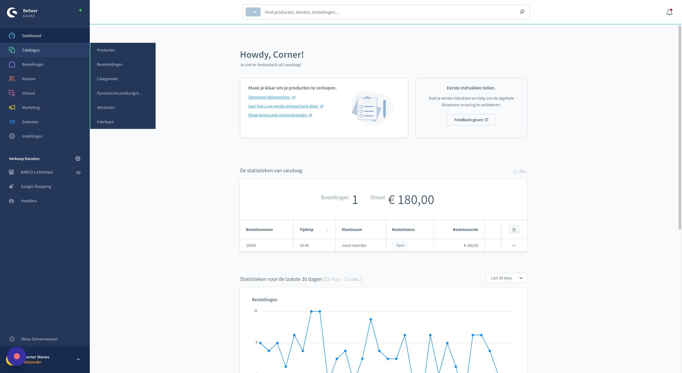 Screenshot of: Klik "Catalogus"