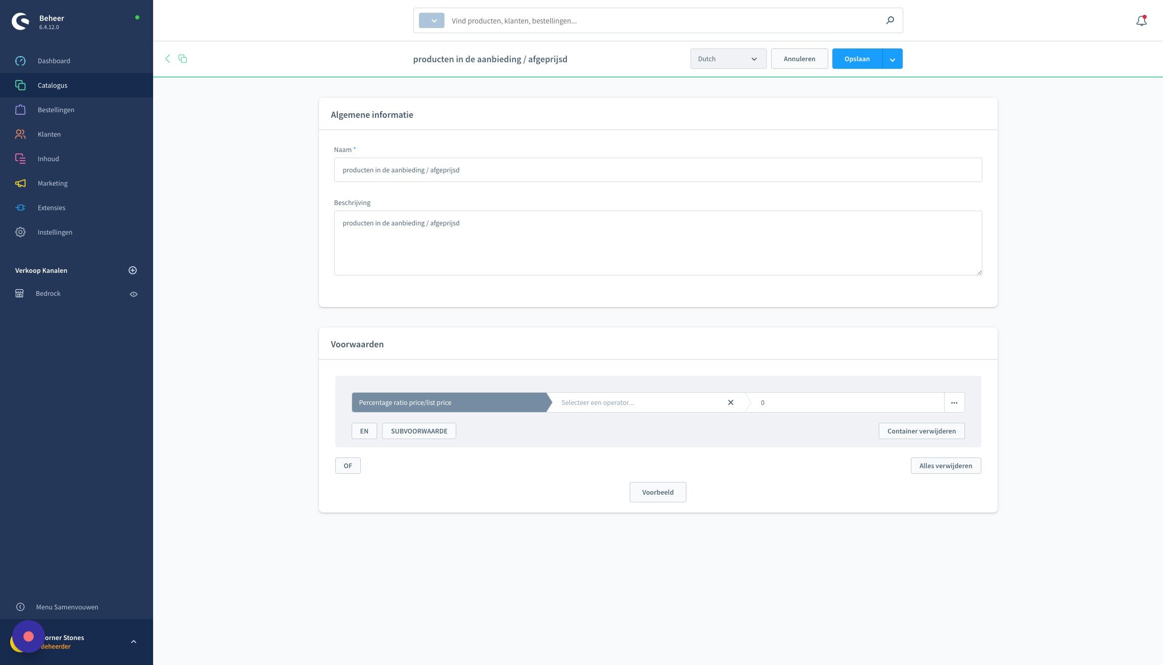 Screenshot of: Klik "Selecteer een operator..."