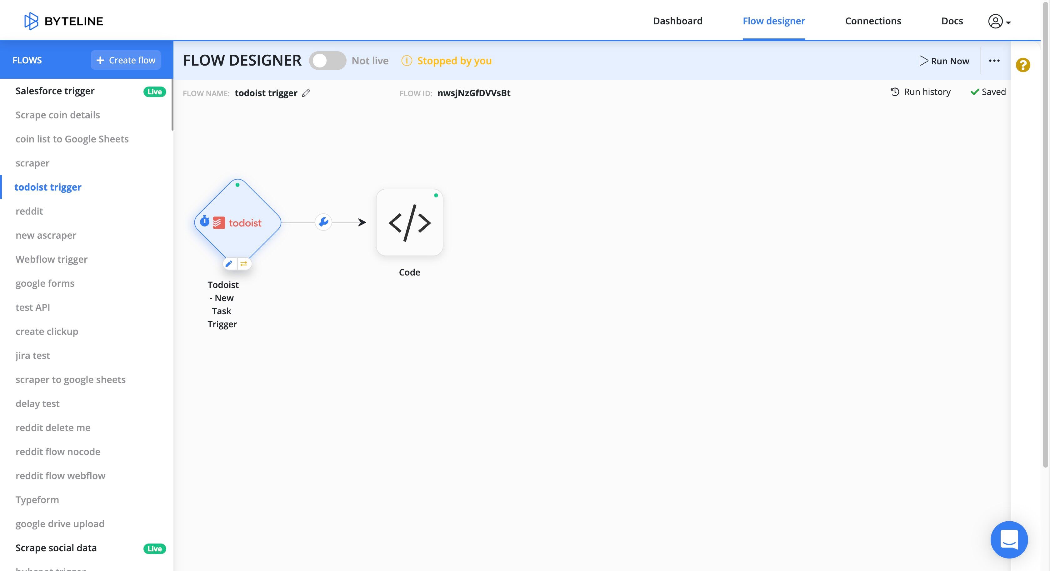 Todoist - New Task Trigger - Byteline Documentation