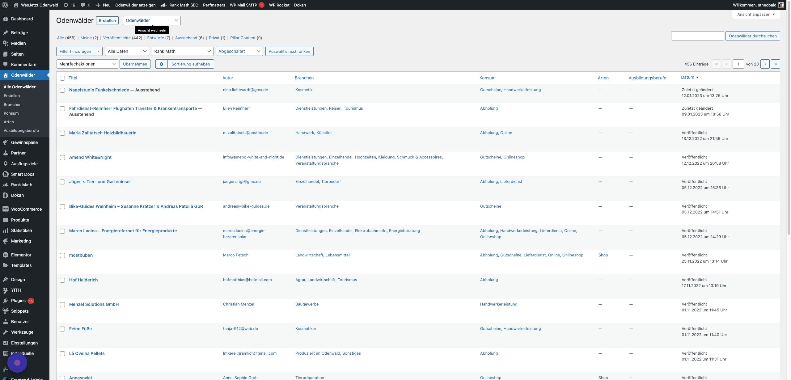 Screenshot of: Wähle im Dropdown-Menü "Check Steuerpflichtiger aus".
In der folgenden Liste siehst du alle Shops und deren ggf. hochgeladenen Dateien.