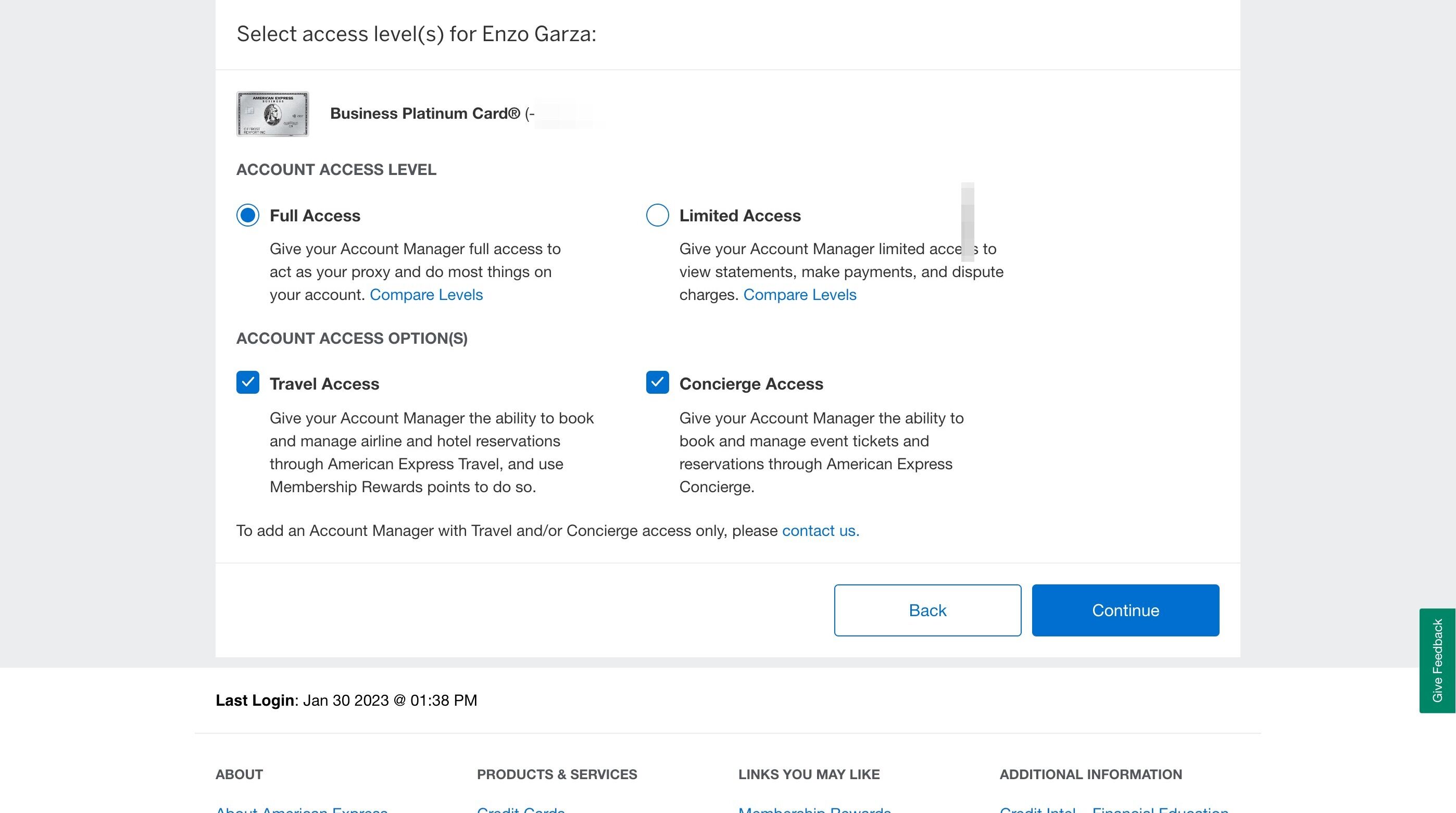 Give Limited Access Amex | Accountingprose