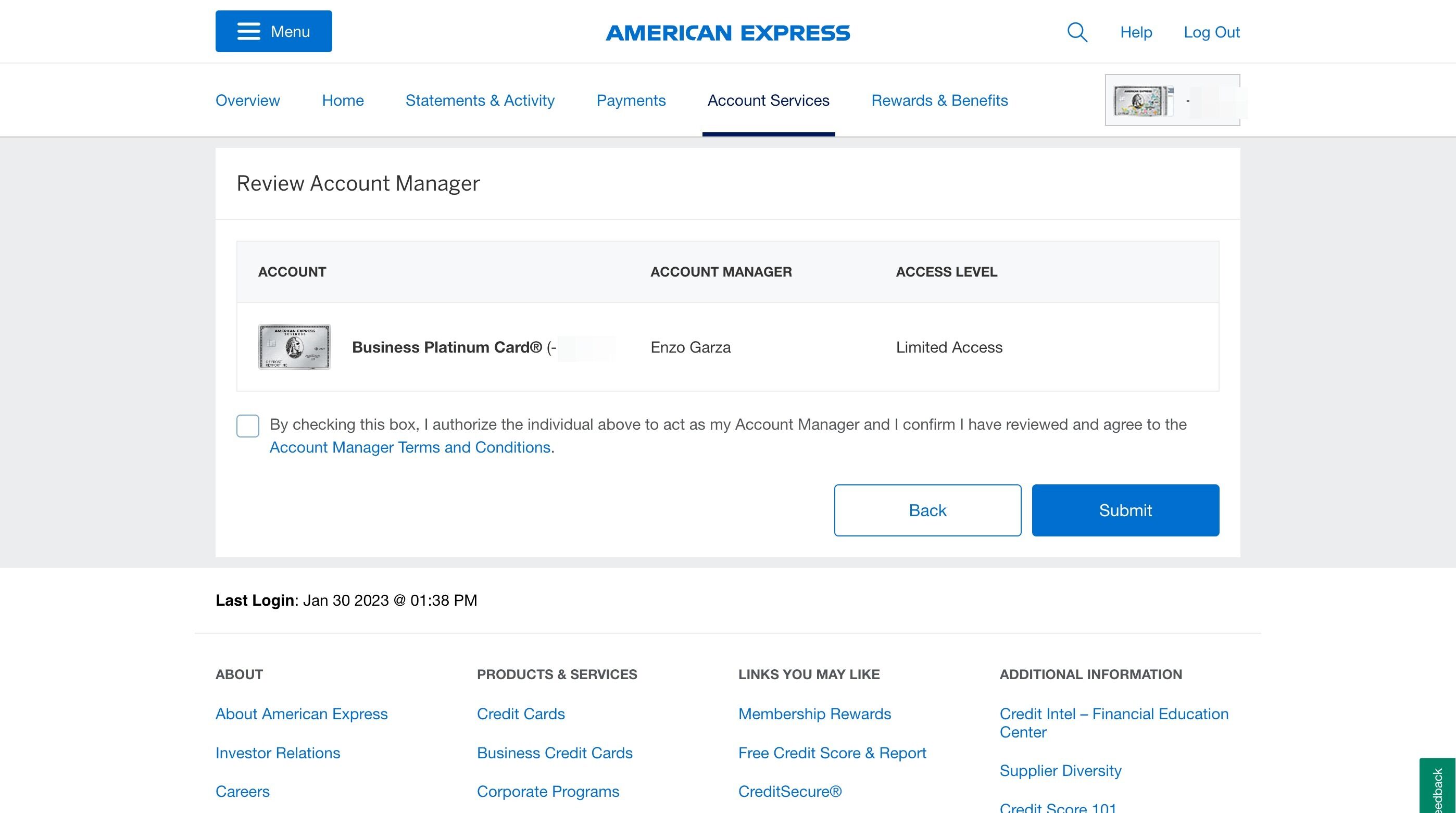 American Express Manager Permission | Accountingprose