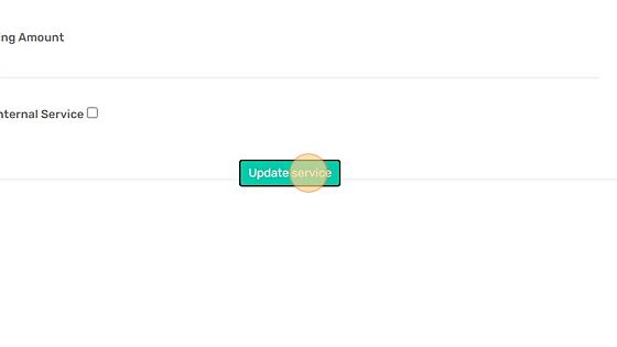 Screenshot of: Click "Update service"
