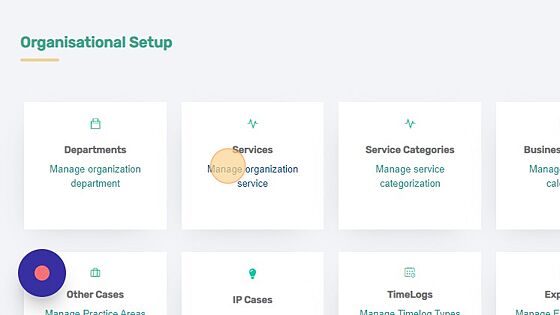 Screenshot of: Click Services