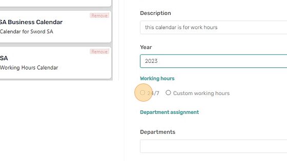 Screenshot of: Select the hours your company operates