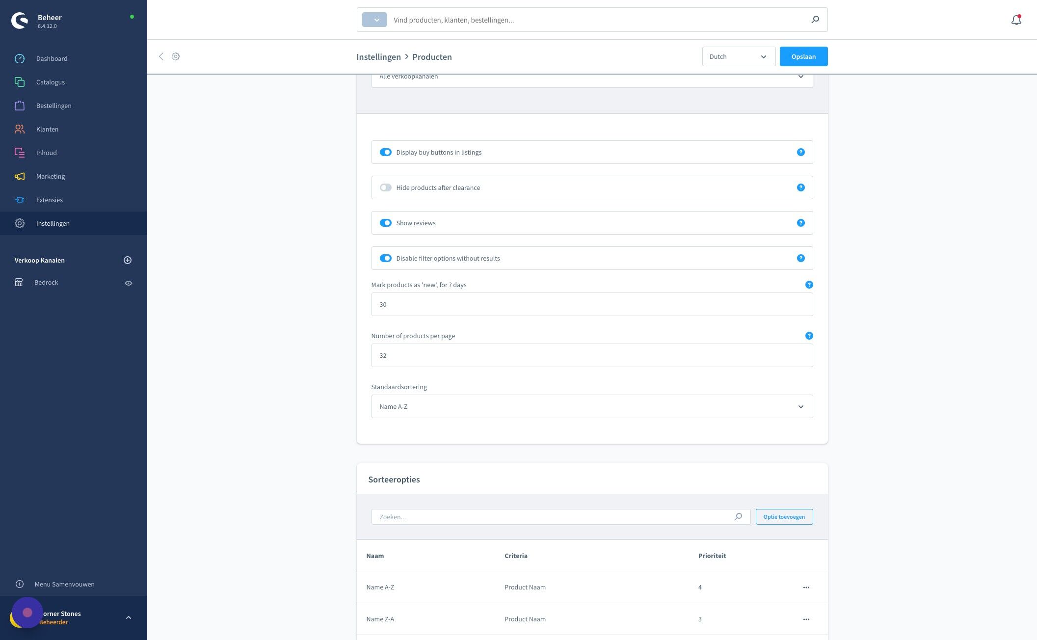 Screenshot of: vink uit/aan: "Disable filter options without results"