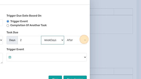 Screenshot of: Specify whether the task due date should be 