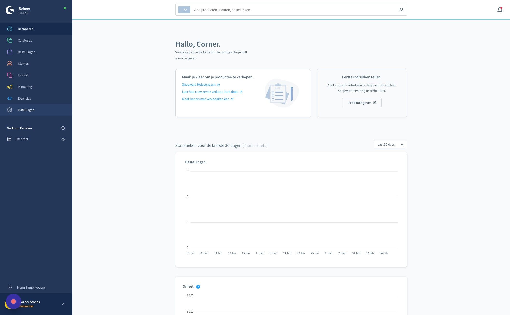 Screenshot of: Klik "Instellingen"
