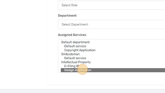 Screenshot of: Click to add assigned services