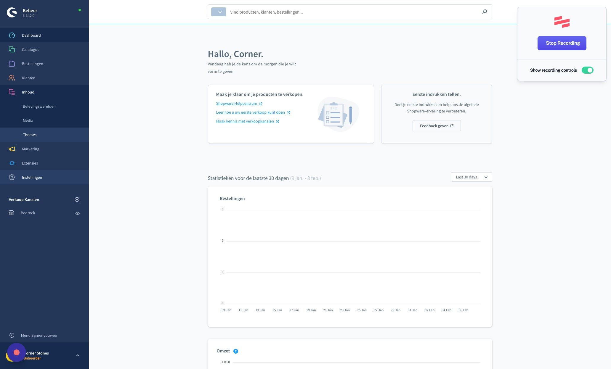 Screenshot of: Klik "Instellingen"