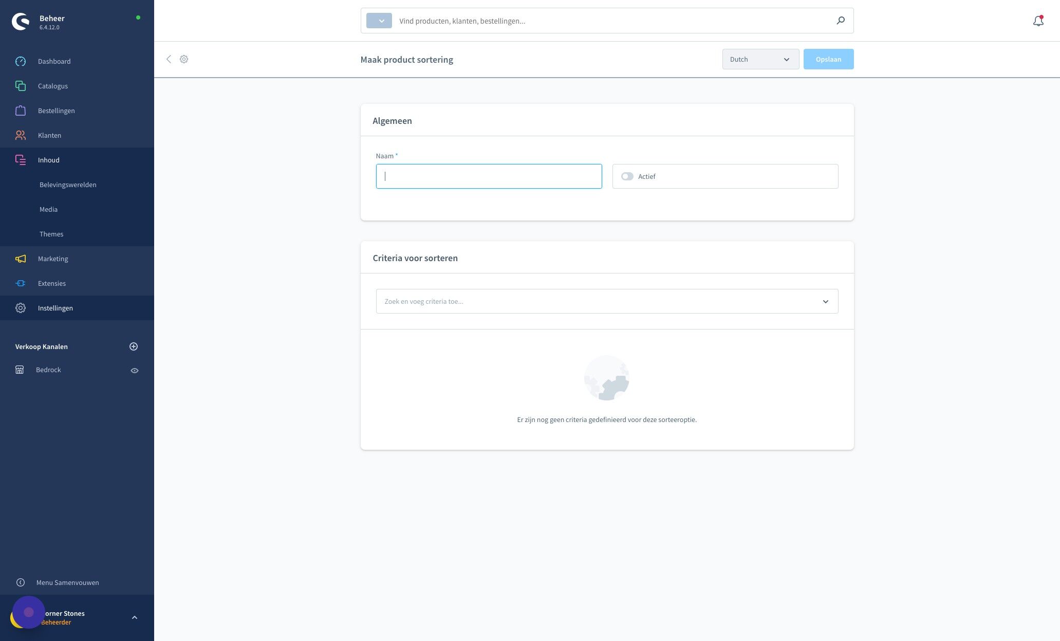 Screenshot of: Geef de nieuwe sortering een duidelijke naam