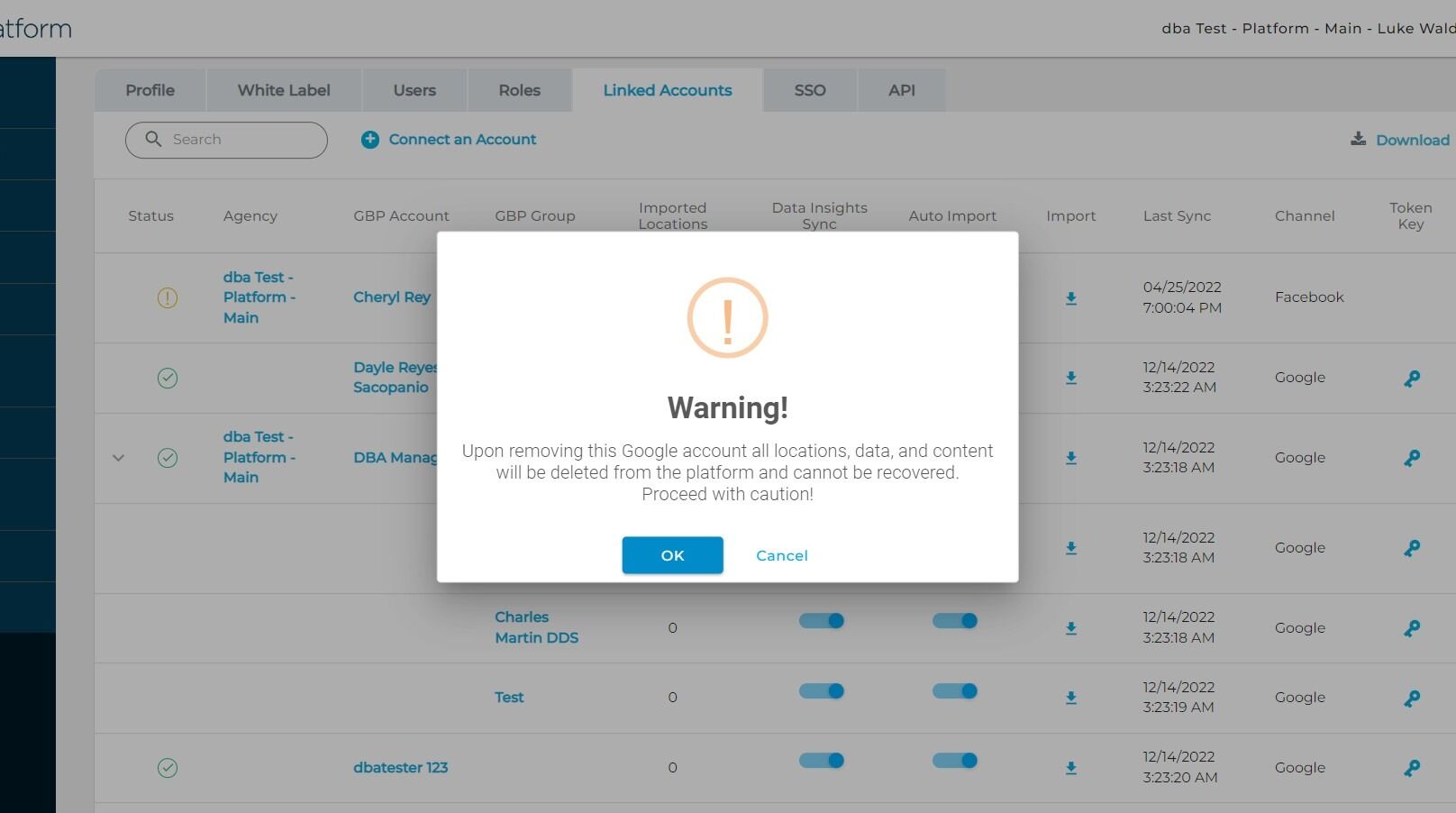 Screenshot of: Click here.