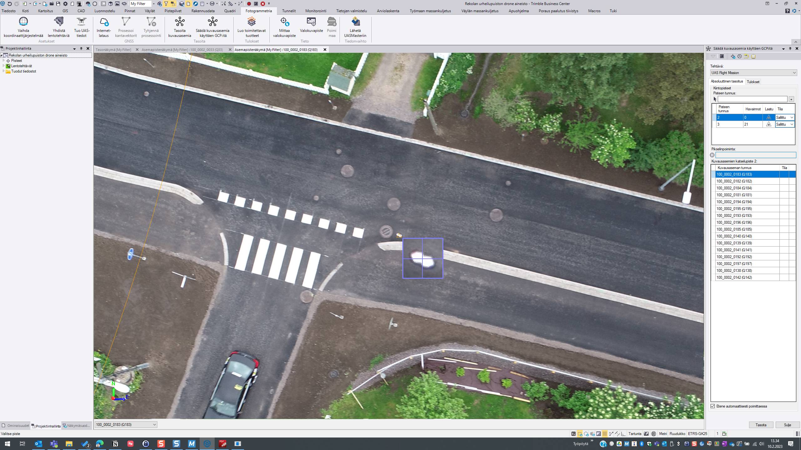 Screenshot of: Valitse zoomaus-ikkunassa tarkemmin pisteen sijainti