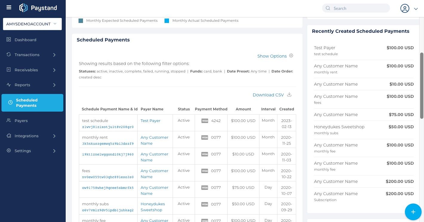 Check Schedule Payments – Paystand Help Center