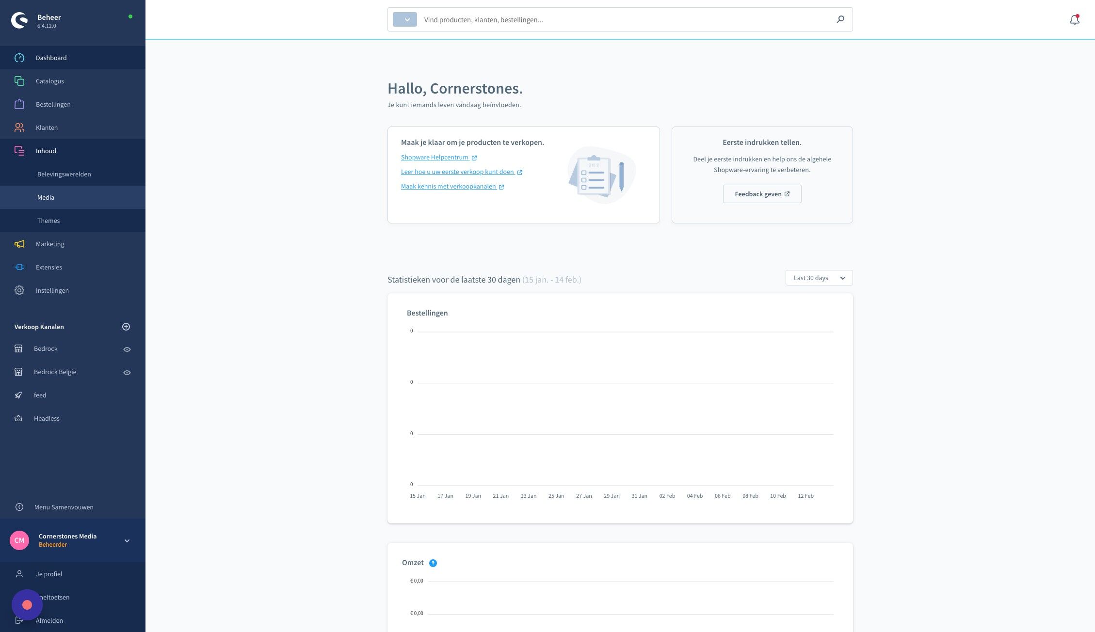 Screenshot of: Klik "Media"
