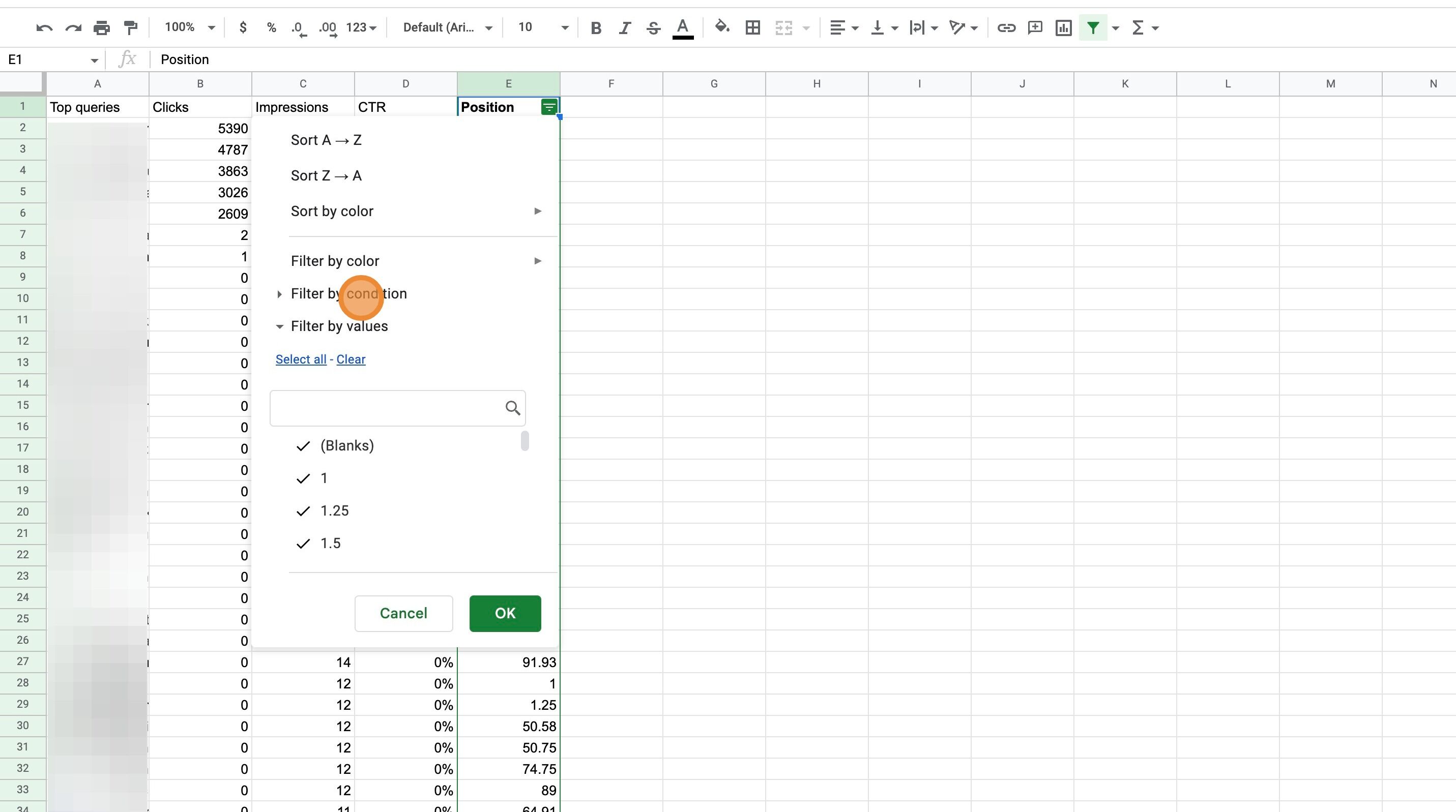 Screenshot of: Click here.