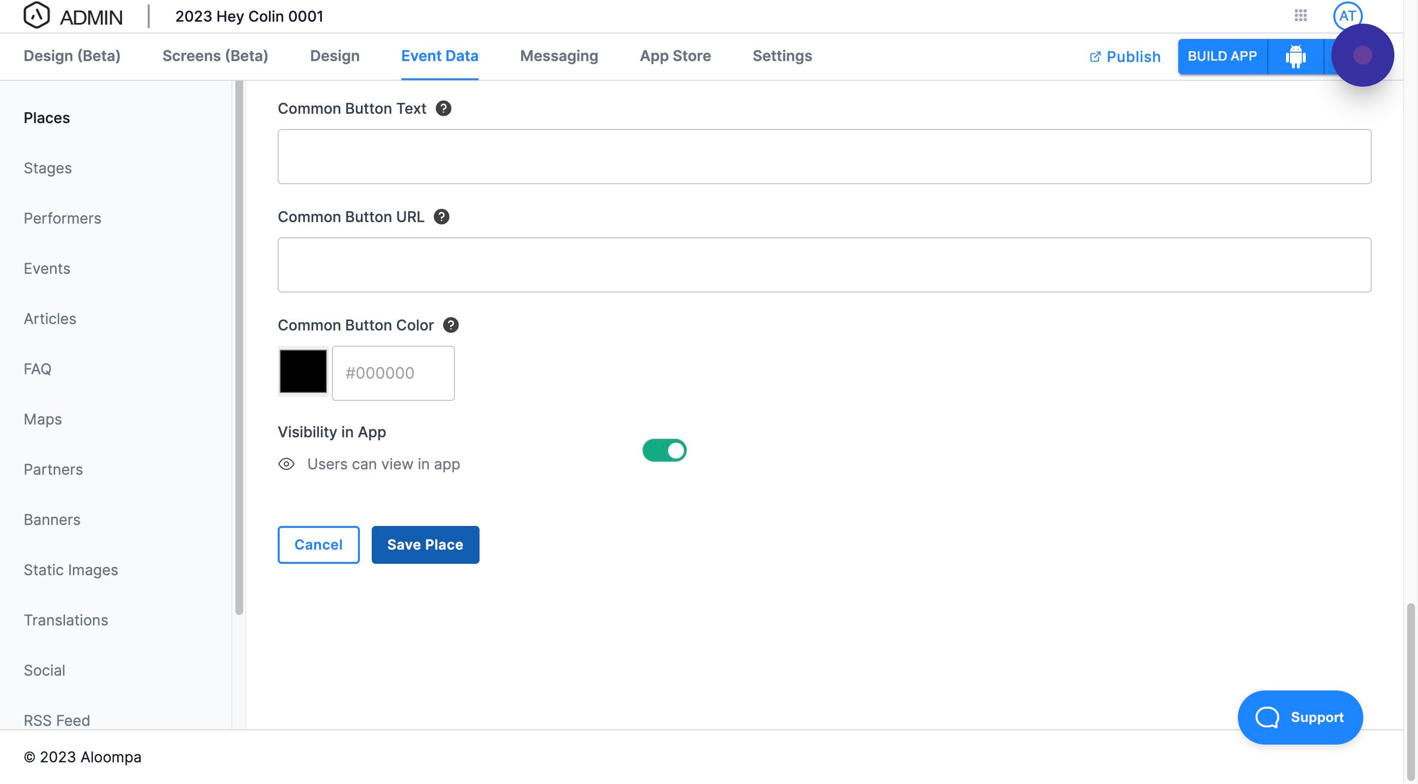 Screenshot of: Click "Save Place"