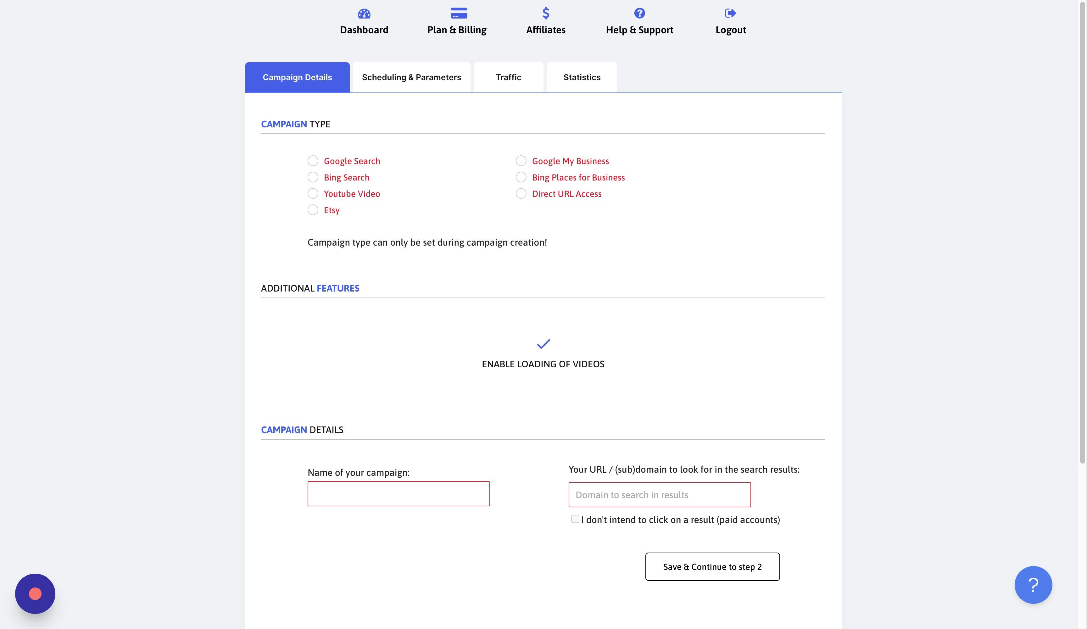 Screenshot of: Click "Youtube Video"
