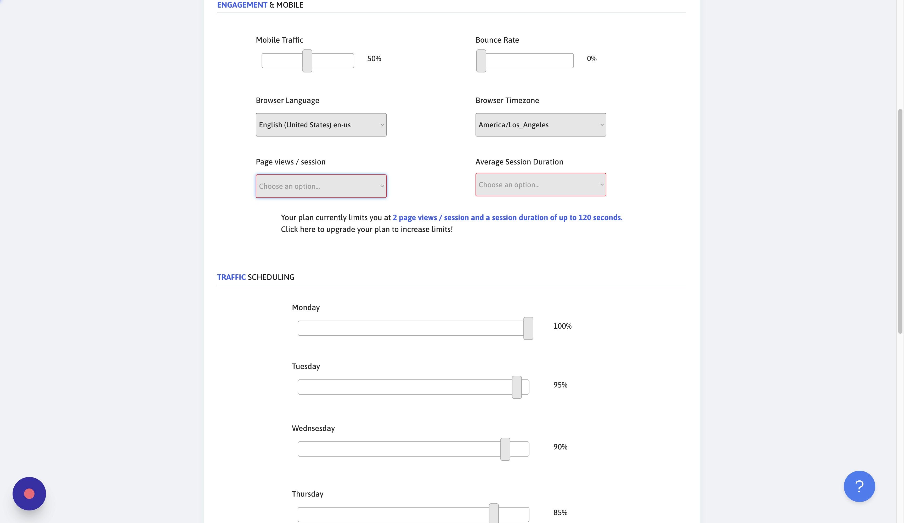 Screenshot of: Page views/session is irrelevant for Youtube campaigns.