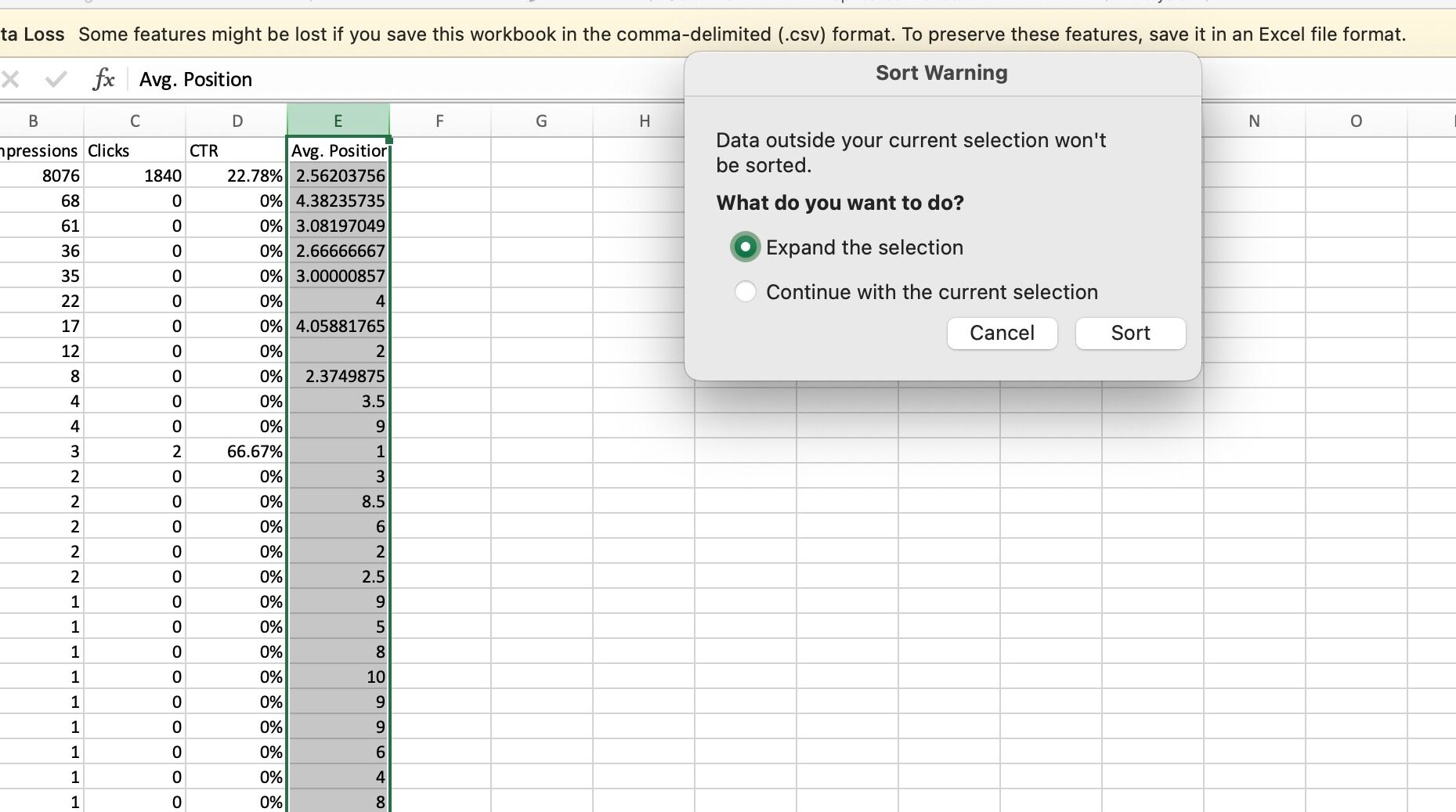 Screenshot of: Tick "Expand the selection"