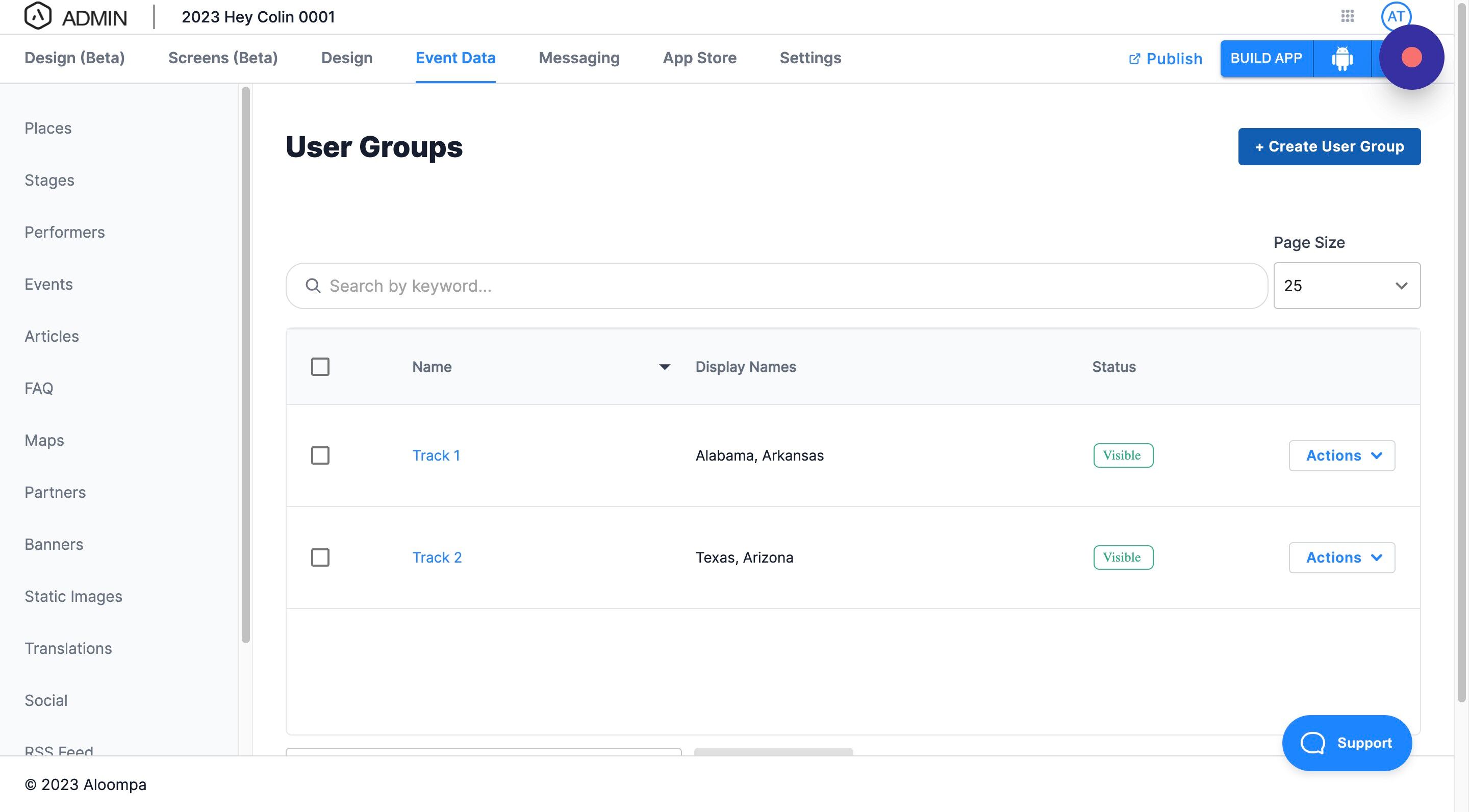 Screenshot of: Click "+ Create User Group"