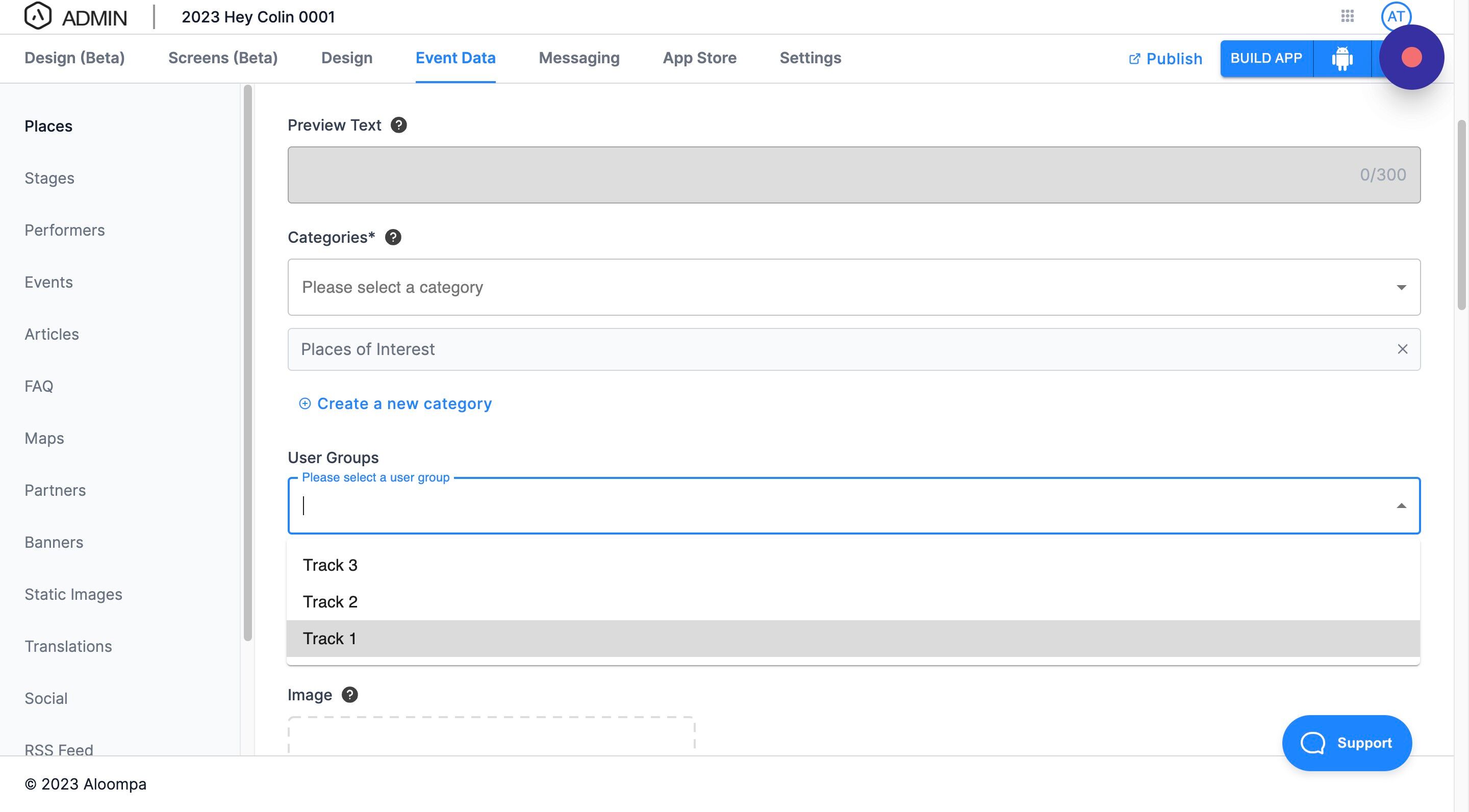 Screenshot of: Select the User Group.