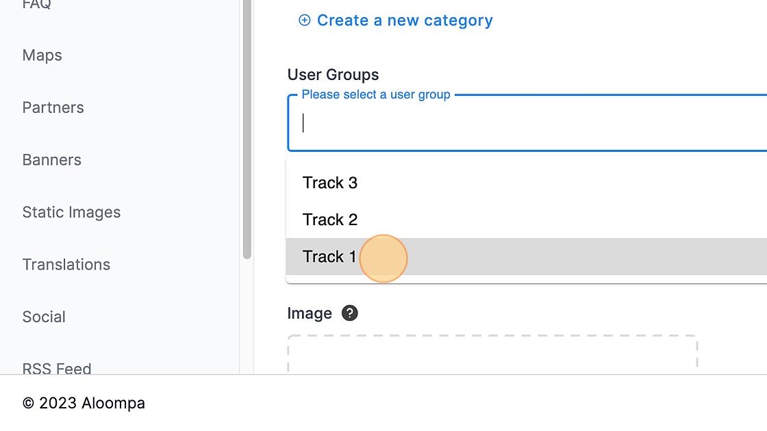 Screenshot of: Select the User Group.