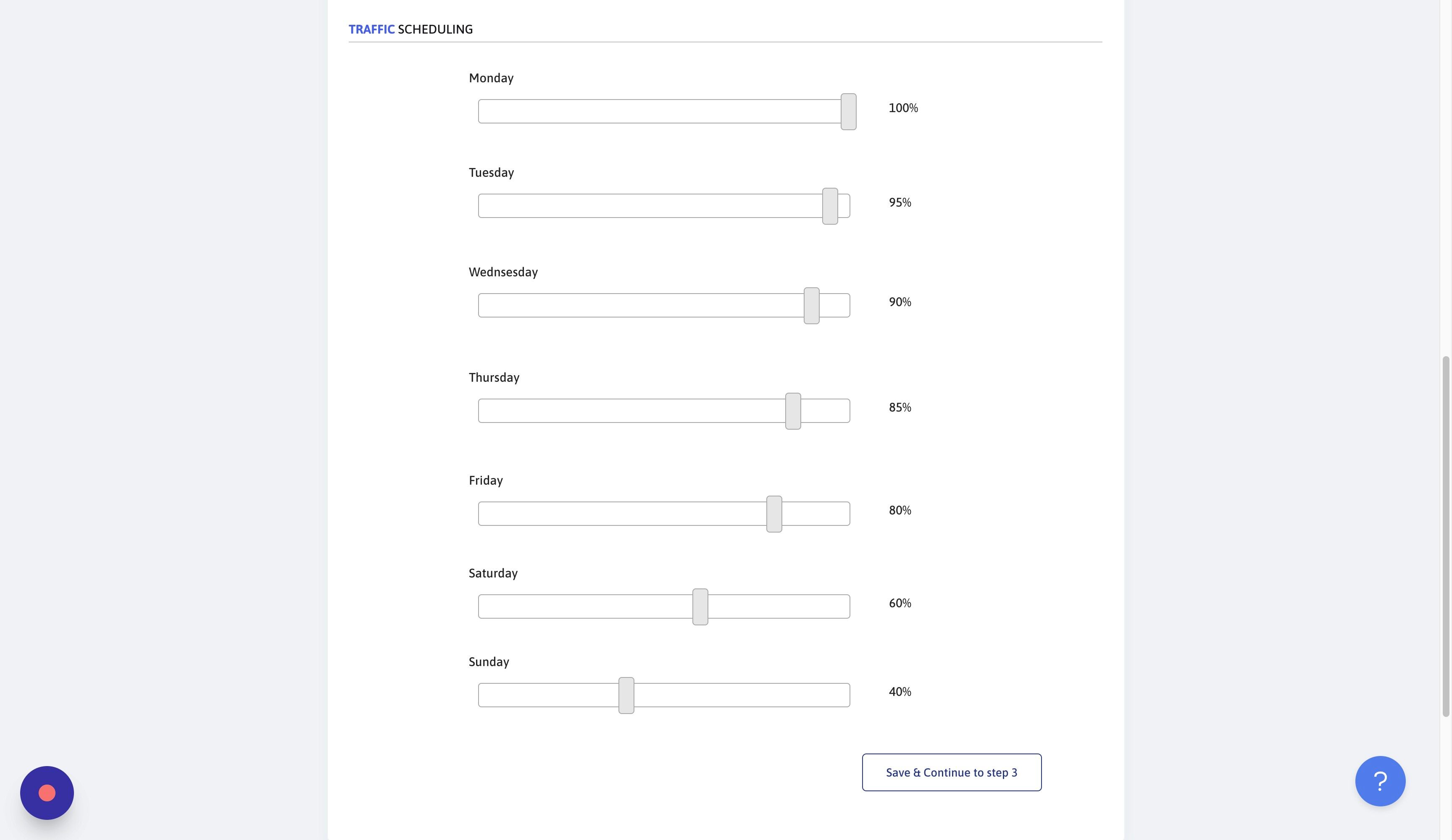Screenshot of: Click "Save & Continue to step 3"