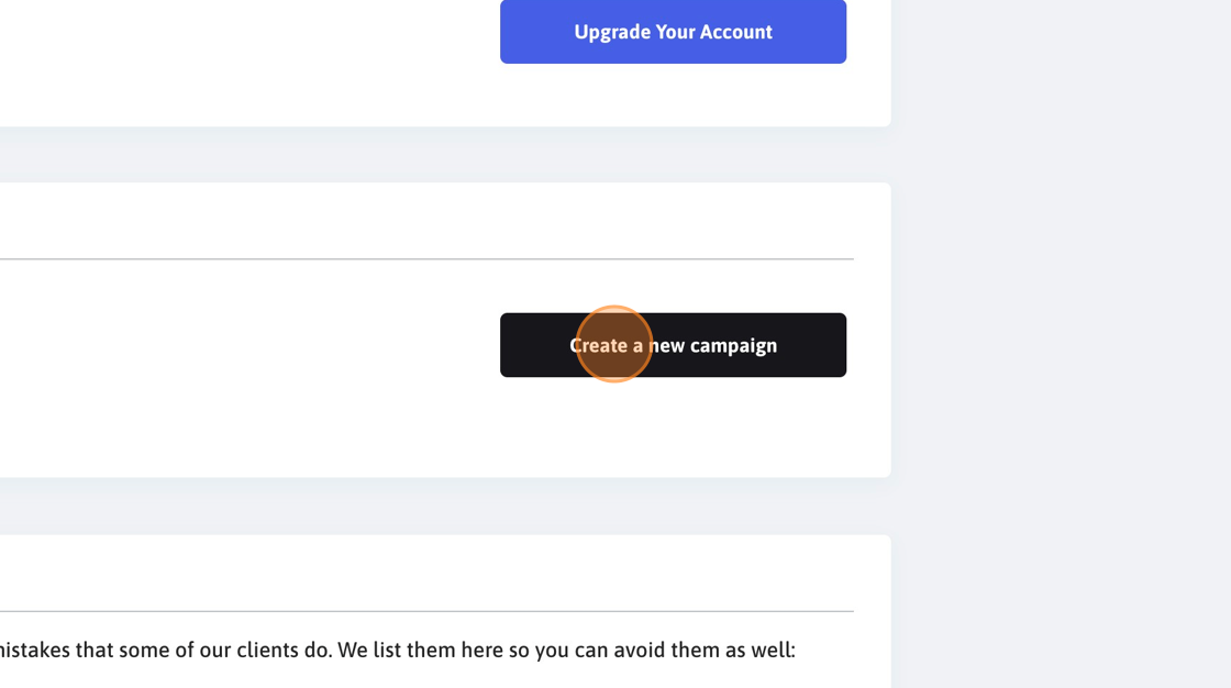 Screenshot of: Click "Create a new campaign"