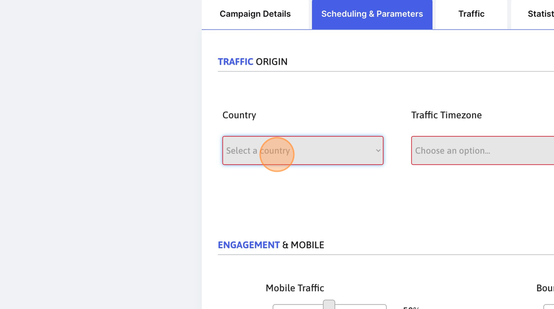 Screenshot of: You should only send traffic from the listing's country.