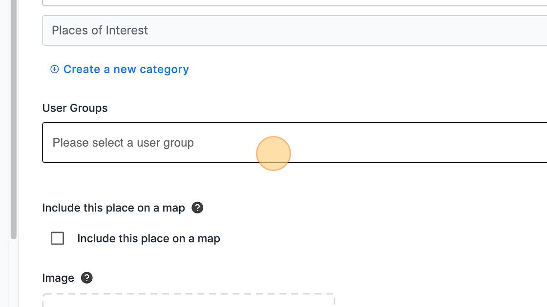 Screenshot of: Click the "Please select a user group" field.