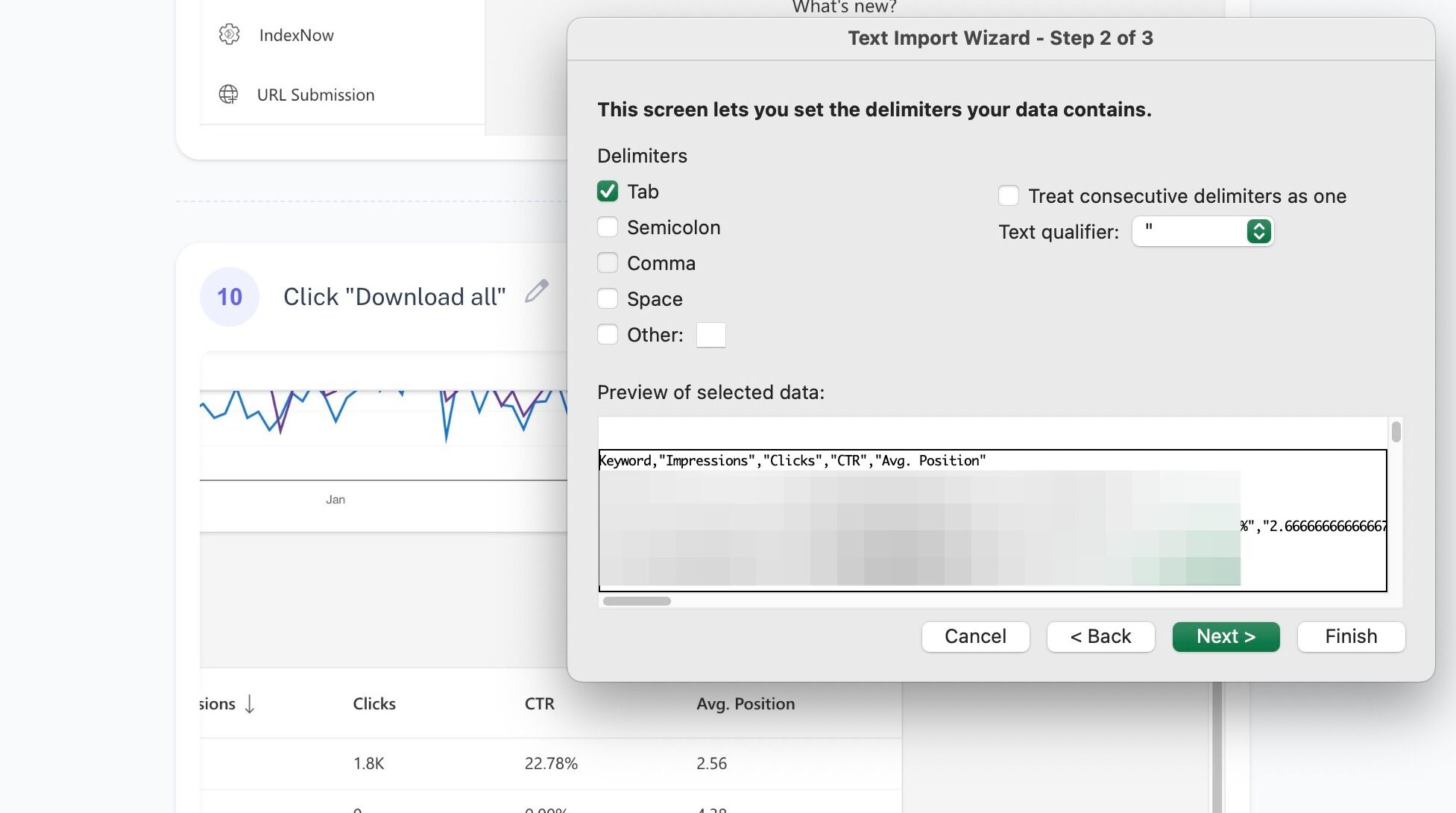 Screenshot of: Tick Comma