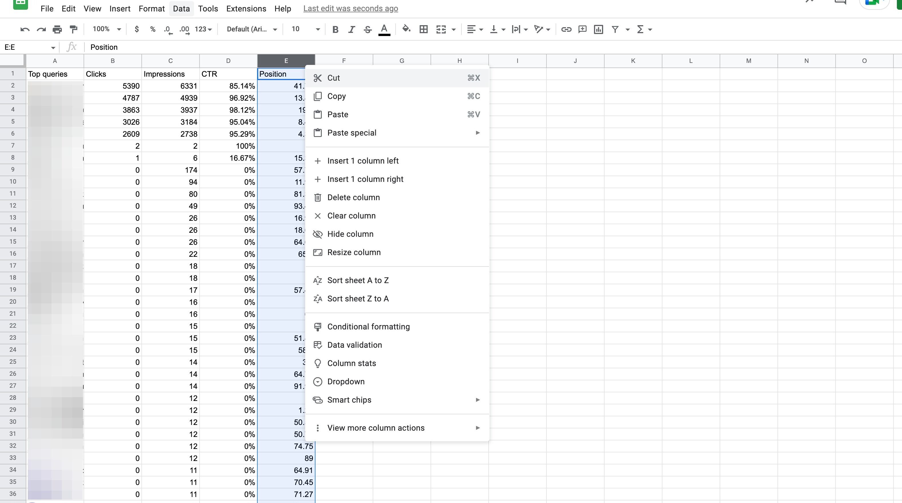 Screenshot of: Click "Data"