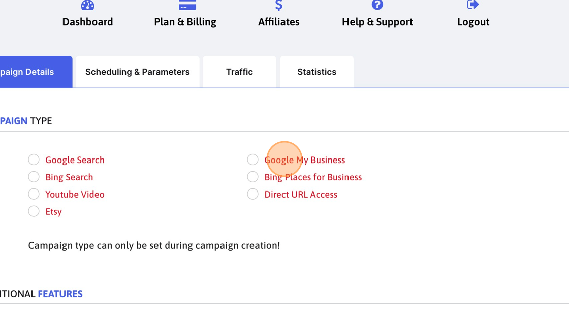 Screenshot of: Click "Google My Business"