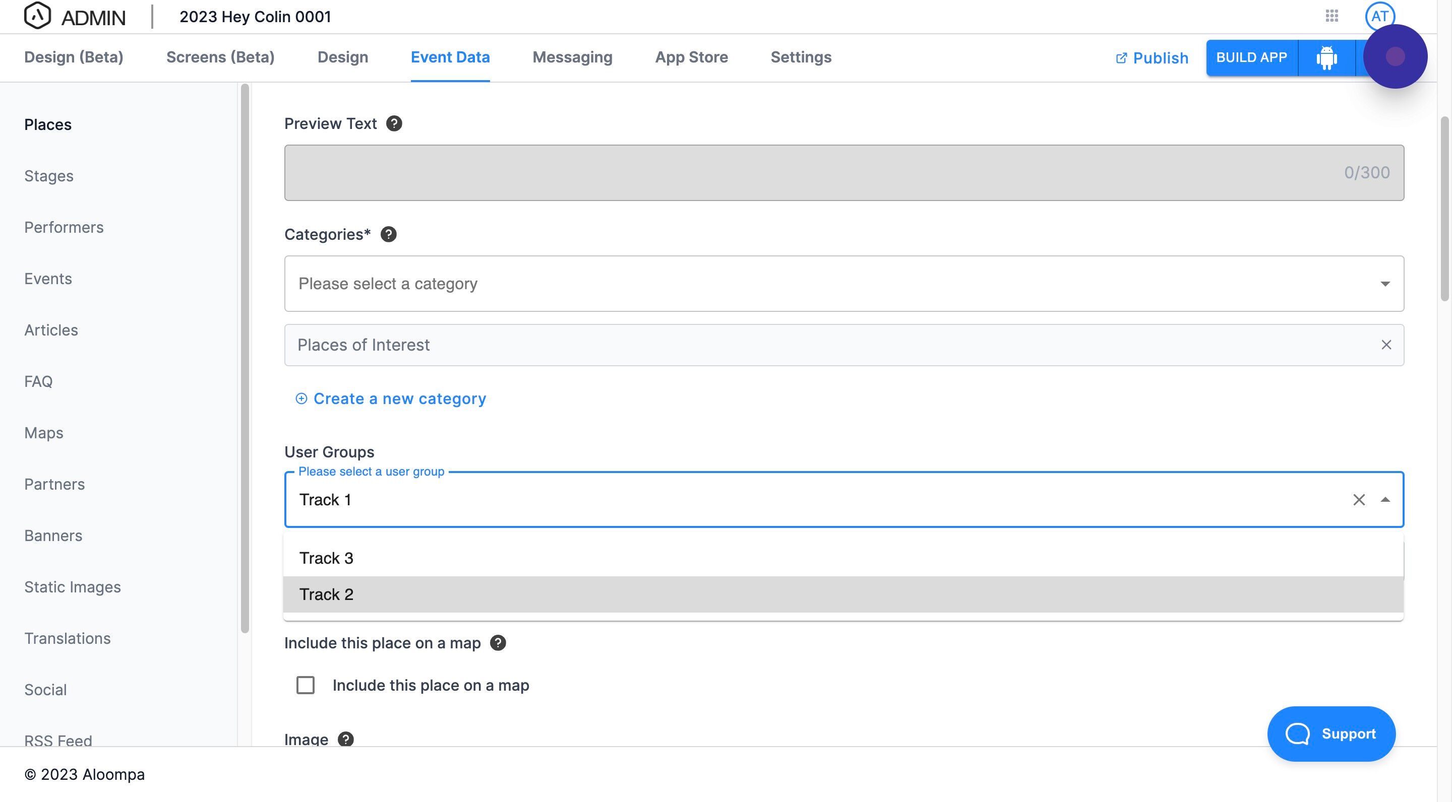 Screenshot of: Add as many User Groups as necessary to the Place.