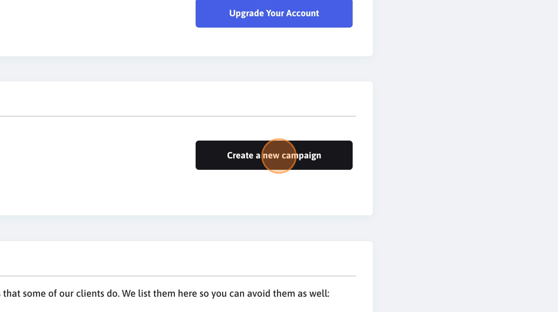 Screenshot of: Click "Create a new campaign"