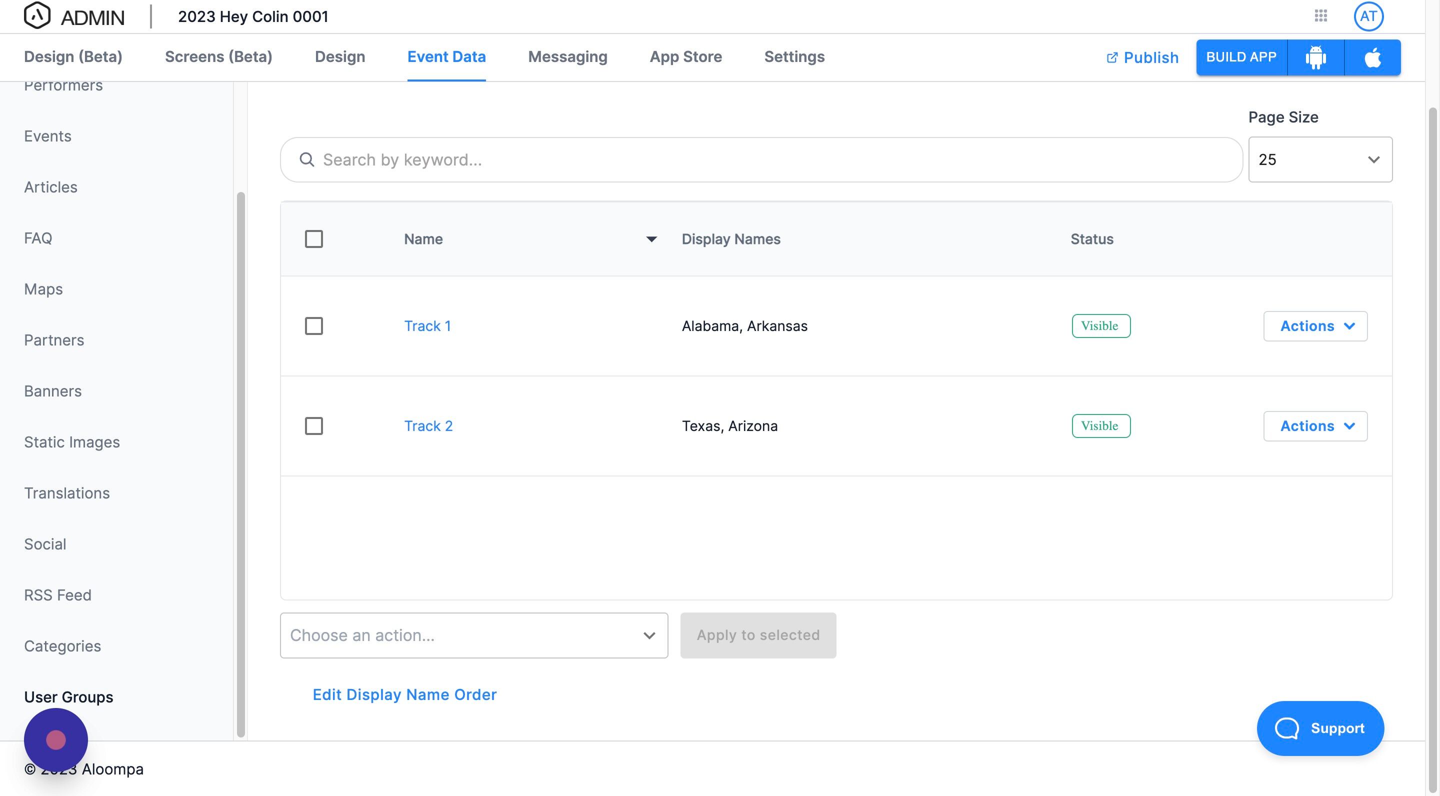 Screenshot of: Click "Event Data"