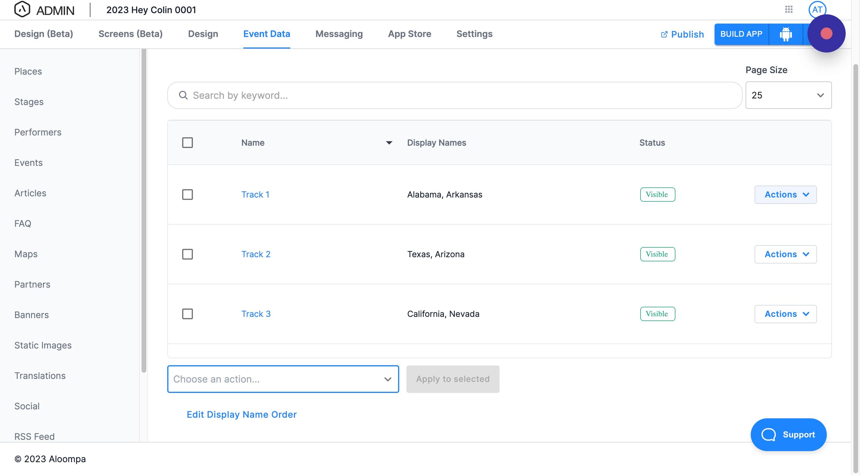 Screenshot of: If needed, select the Actions drop-down on any User Group to modify.