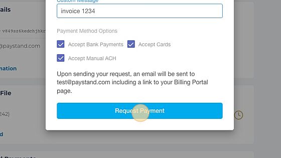 Screenshot of: Click "Request Payment"