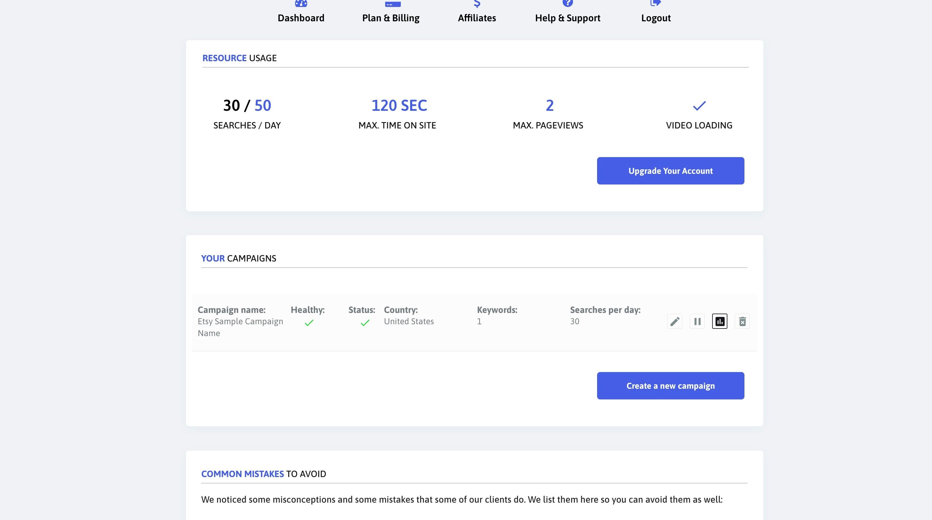 Screenshot of: 24 hours later, check the statistics to make sure your website is found.
