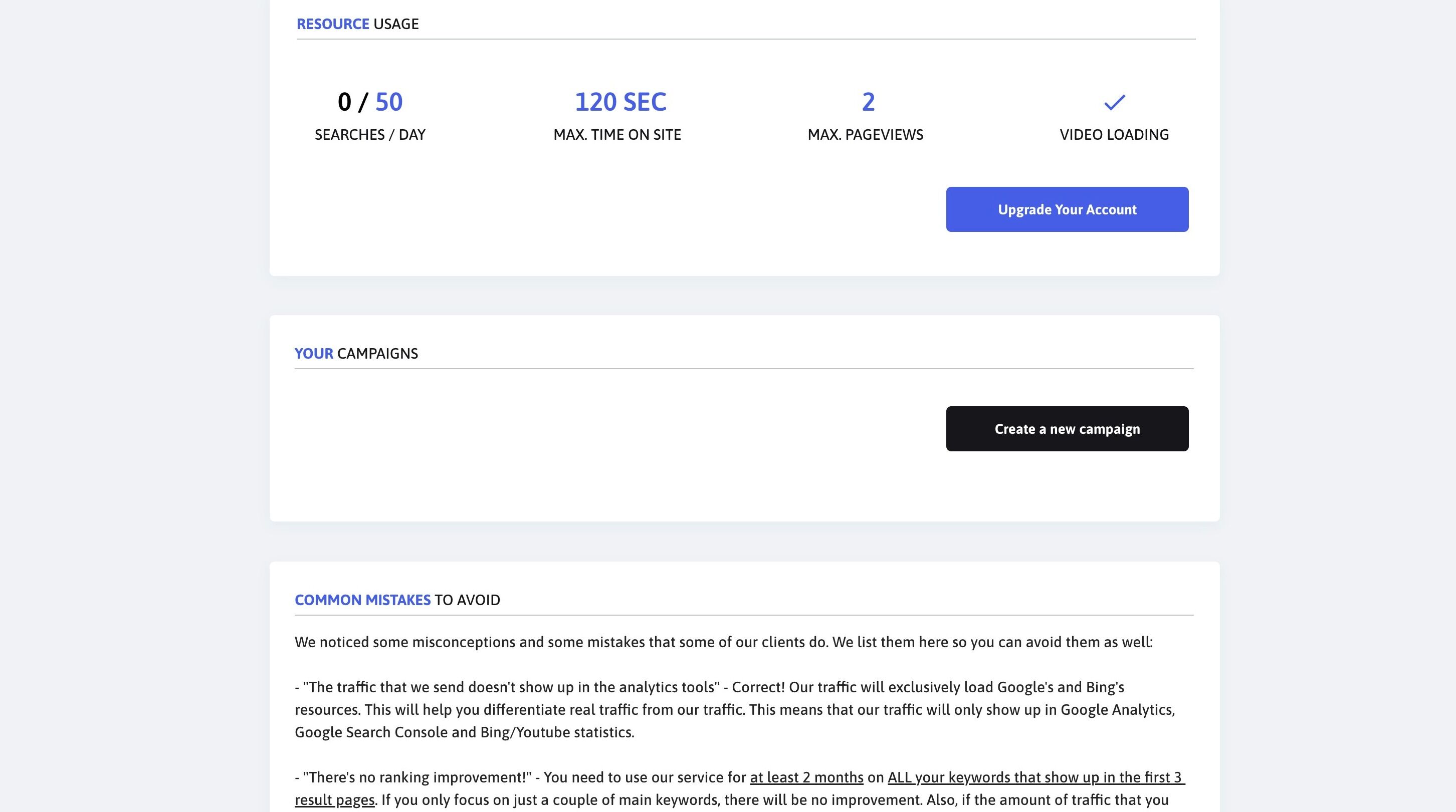 Screenshot of: Click "Create a new campaign"