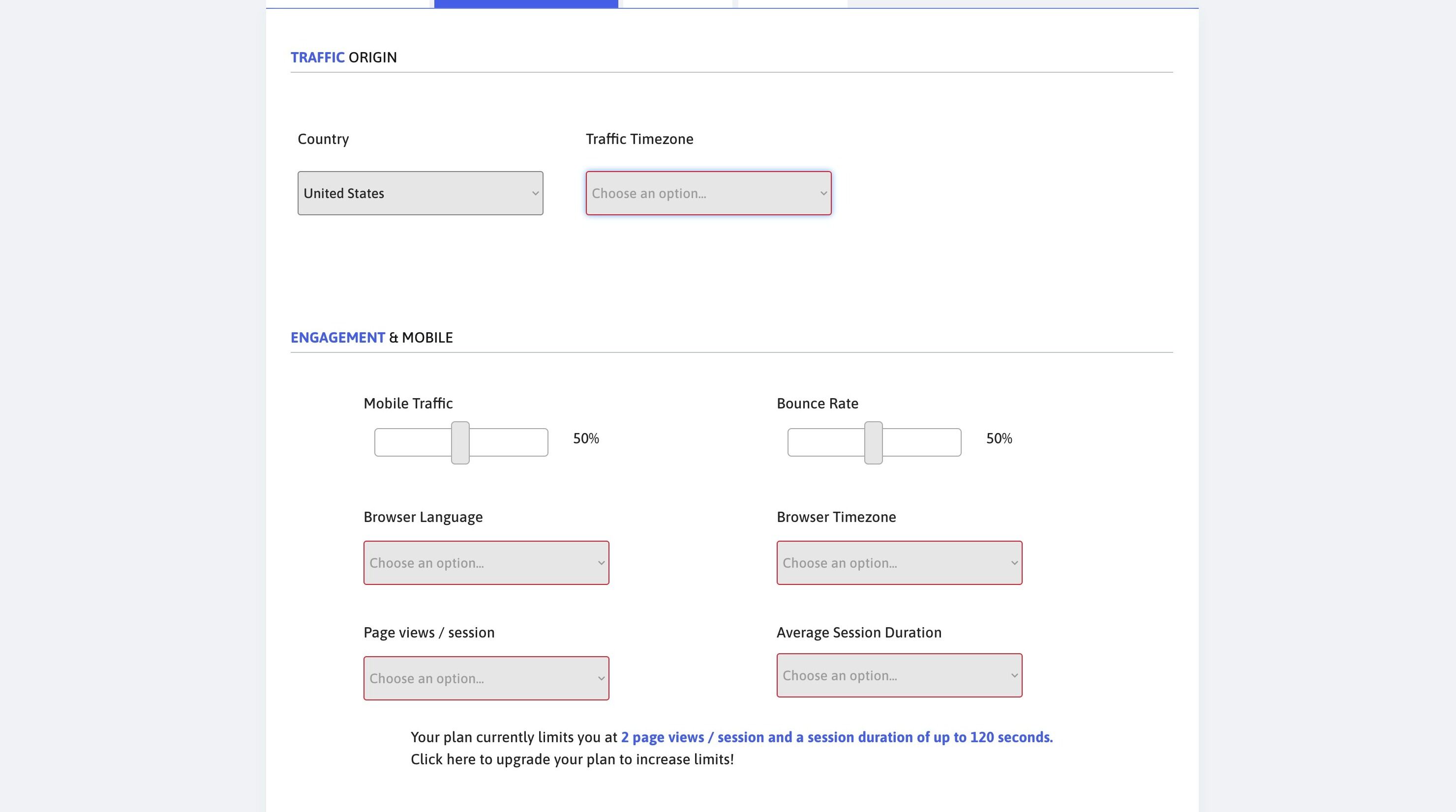 Screenshot of: The timezone helps the system understand when to send more traffic (during the day) and when to send less traffic (during the night).